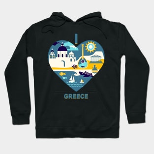 I Love Greece Hoodie